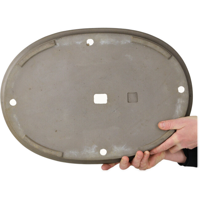 Ovale ongeglazuurde bonsaipot van Houmei (Kataoka Yoshiaki) - 557 x 400 x 60 mm