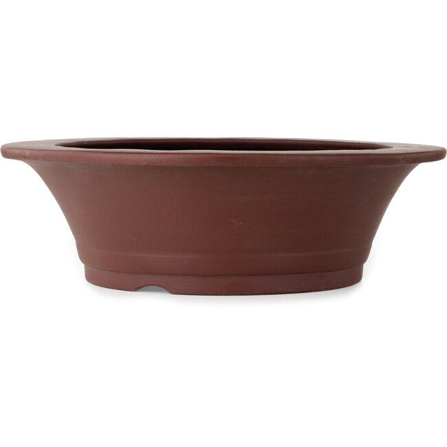 Round unglazed bonsai pot by Yamaaki Toshio (third generation) - 562 x 562 x 170 mm