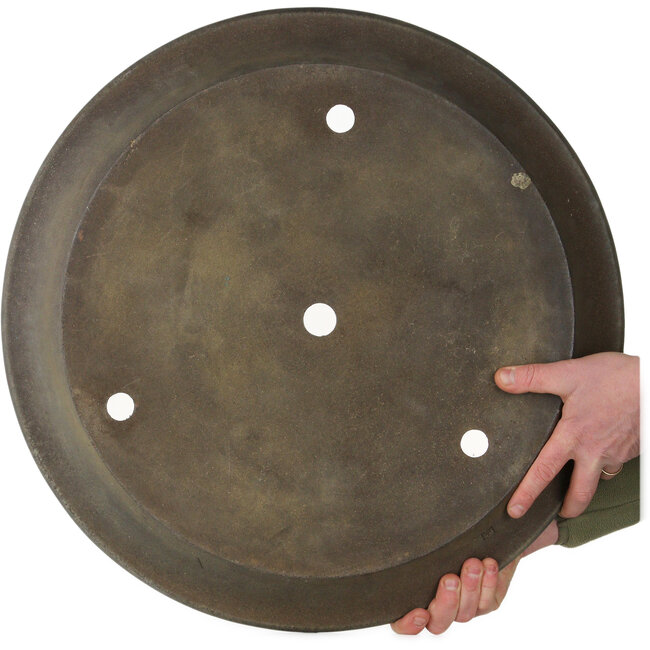 Ronde, ongeglazuurde bonsaipot van Ichiyu - 620 x 620 x 65 mm