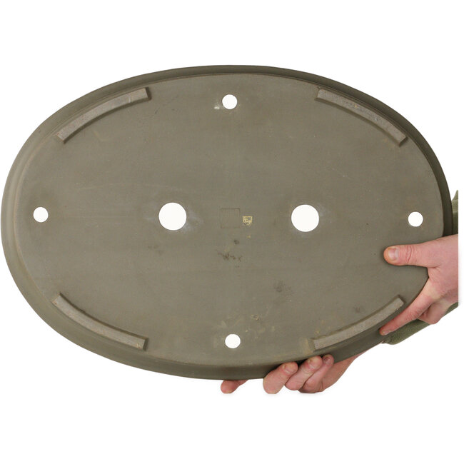 Maceta ovalada sin esmaltar para bonsái de Suishoen Hekisui - 630 x 445 x 78 mm