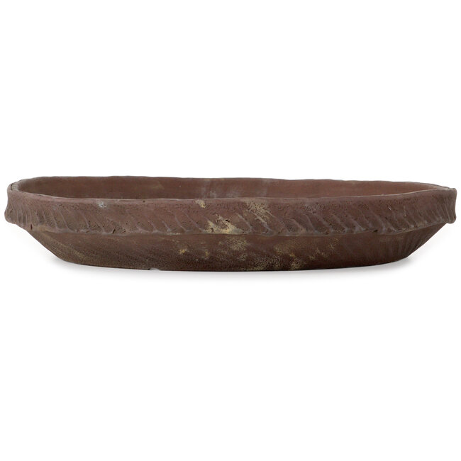 Round unglazed bonsai pot by Ryugaku Marutsune (Mr. Matsumoto Takashi) - 470 x 470 x 70 mm