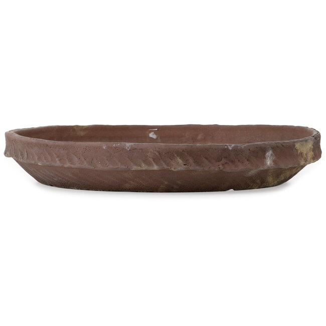 Round unglazed bonsai pot by Ryugaku Marutsune (Mr. Matsumoto Takashi) - 470 x 470 x 70 mm