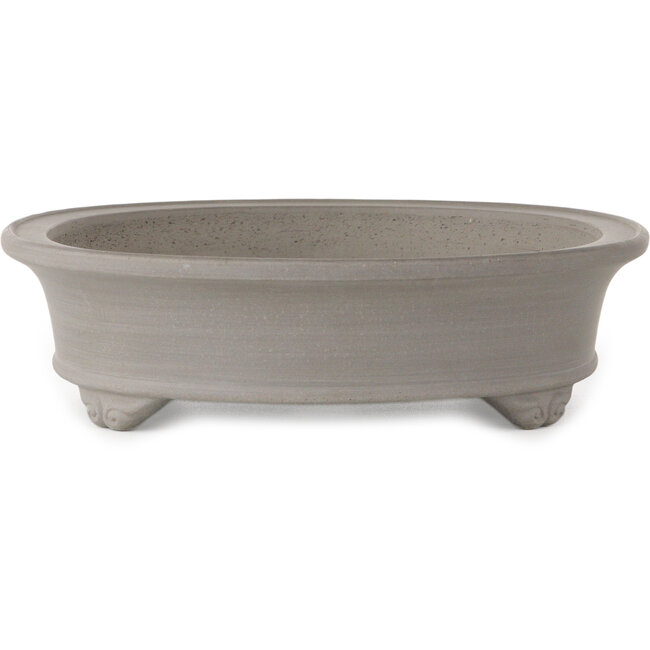 Oval unglazed bonsai pot by Tosho - 320 x 257 x 70 mm