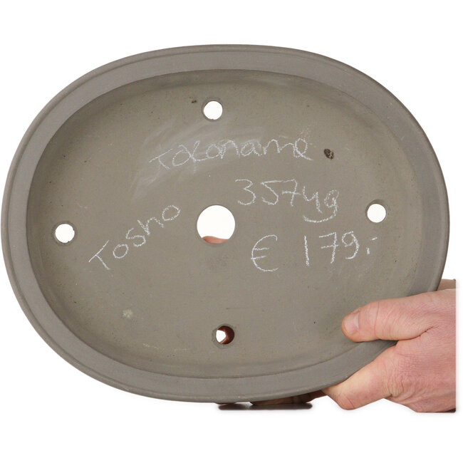 Pot à bonsaï ovale non émaillé de Tosho - 320 x 257 x 70 mm