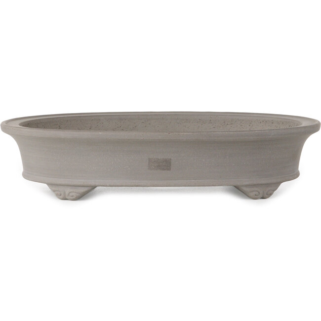 Oval unglazed bonsai pot by Tosho - 320 x 257 x 70 mm