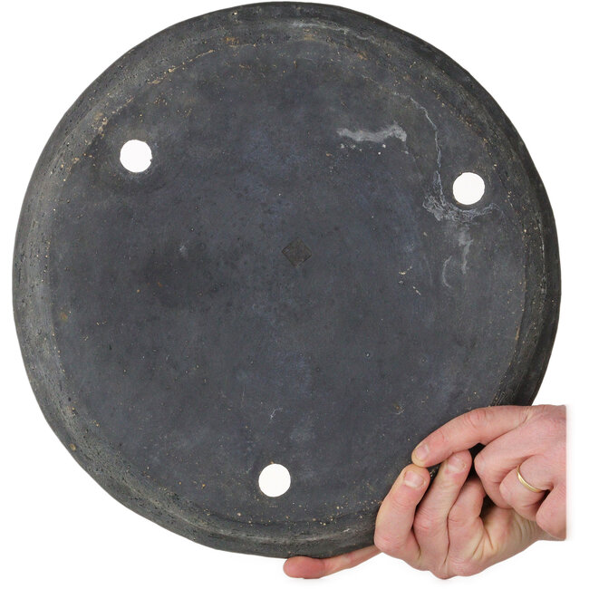 Ronde, ongeglazuurde bonsaipot van Haru Matsu - 400 x 400 x 43 mm