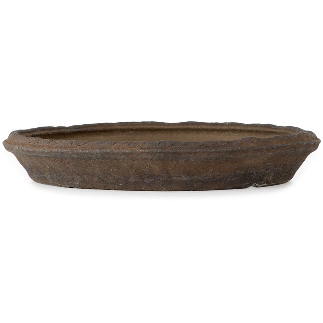 Round unglazed bonsai pot by Ryugaku Marutsune (Mr. Matsumoto Takashi) - 347 x 347 x 55 mm