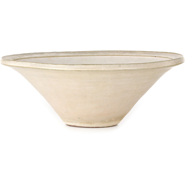 Pot à bonsaï rond blanc cassé - 350 x 350 x 130 mm