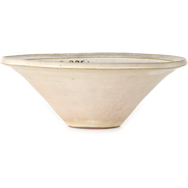 Round off-white bonsai pot - 350 x 350 x 130 mm
