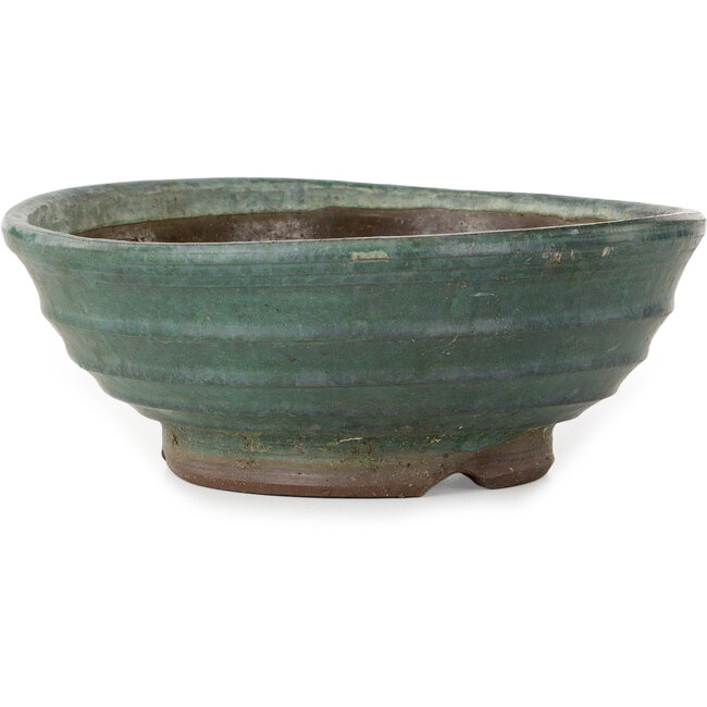 Maceta redonda verde para bonsái - 210 x 210 x 80 mm