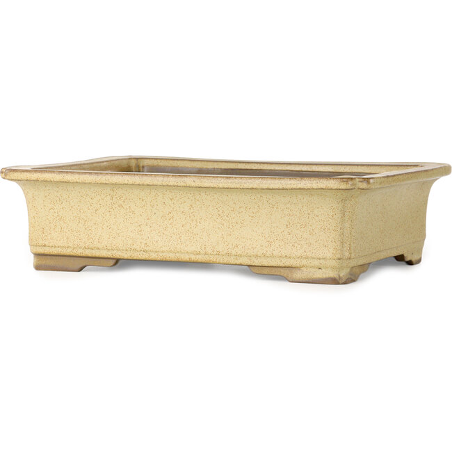Rechthoekige beige bonsaipot van Houtoku - 410 x 313 x 103 mm