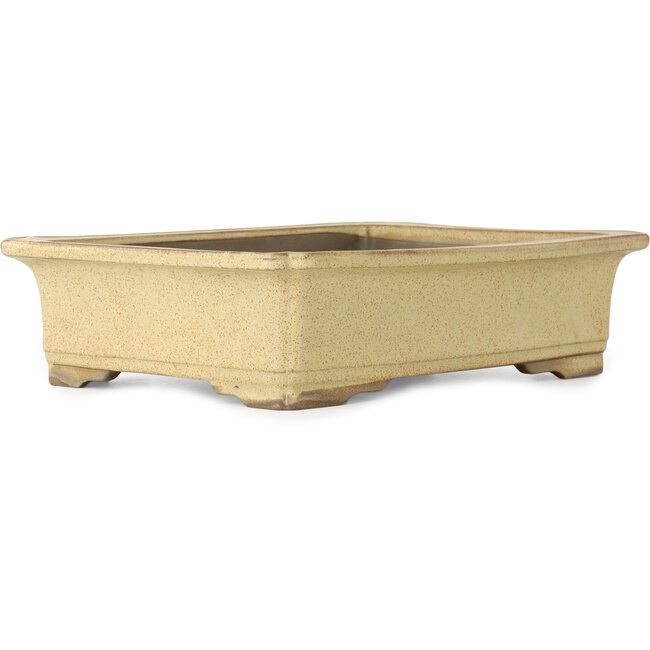 Rechthoekige beige bonsaipot van Houtoku - 410 x 313 x 103 mm