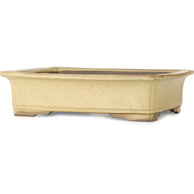 Vaso bonsai rettangolare beige di Houtoku - 410 x 313 x 103 mm