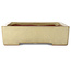 Rechthoekige, gebroken witte bonsaipot van Kakuzan - 465 x 333 x 92 mm