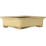 Pot à bonsaï rectangulaire beige de Houtoku - 410 x 313 x 103 mm