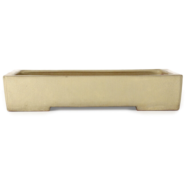 Rechthoekige, gebroken witte bonsaipot van Kakuzan - 465 x 333 x 92 mm