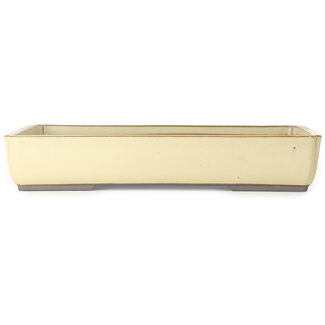 Houtoku 462 mm rectangular off-white bonsai pot by Houtoku, Japan