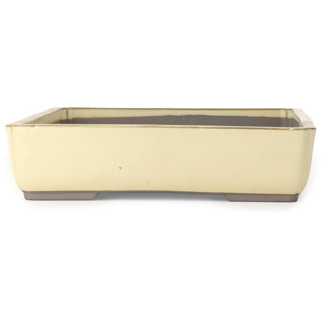 Rechthoekige, gebroken witte bonsaipot van Houtoku - 462 x 338 x 80 mm