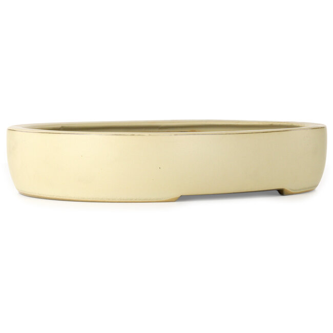 Oval off-white bonsai pot by Houtoku - 460 x 360 x 85 mm