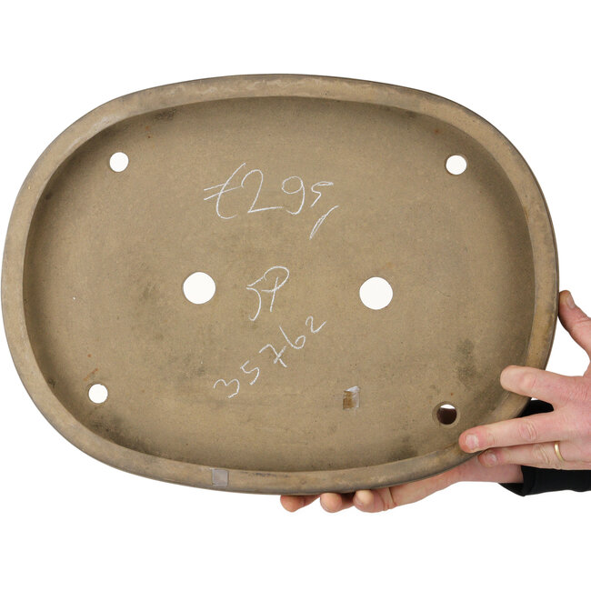 Pot à bonsaï ovale non émaillé de Keizan - 520 x 390 x 65 mm
