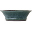 Round green bonsai pot by Yamaaki Toshio (third generation) - 360 x 360 x 112 mm