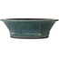 Vaso bonsai rotondo verde di Yamaaki Toshio (terza generazione) - 360 x 360 x 112 mm