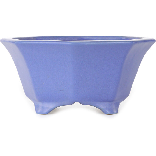 Vaso ottagonale blu per bonsai di Shozan - 180 x 180 x 90 mm