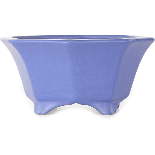 Pot à bonsaï octogonal bleu de Shozan - 180 x 180 x 90 mm