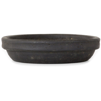 Bigei - Hirata Atsumi 155 mm round unglazed bonsai pot by Bigei, Tokoname, Japan
