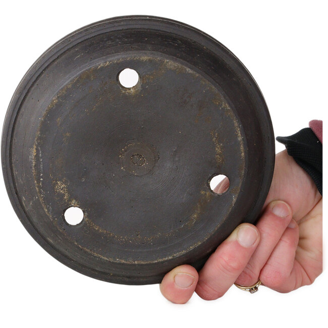 Round unglazed bonsai pot by Bigei - 155 x 155 x 137 mm