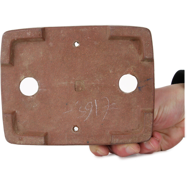 Rectangular unglazed bonsai pot - 157 x 124 x 52 mm