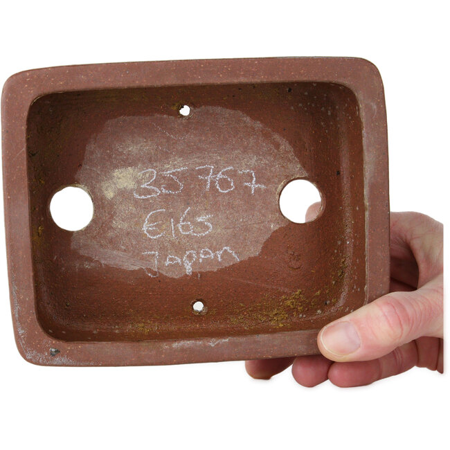 Maceta rectangular sin esmaltar para bonsái - 157 x 124 x 52 mm