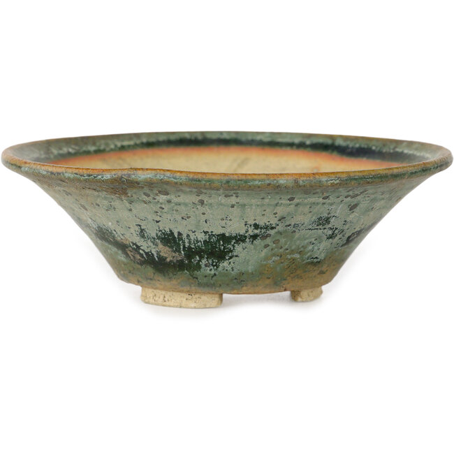 Pot rond vert pour bonsaï - 115 x 115 x 37 mm