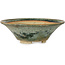 Round green bonsai pot - 115 x 115 x 37 mm