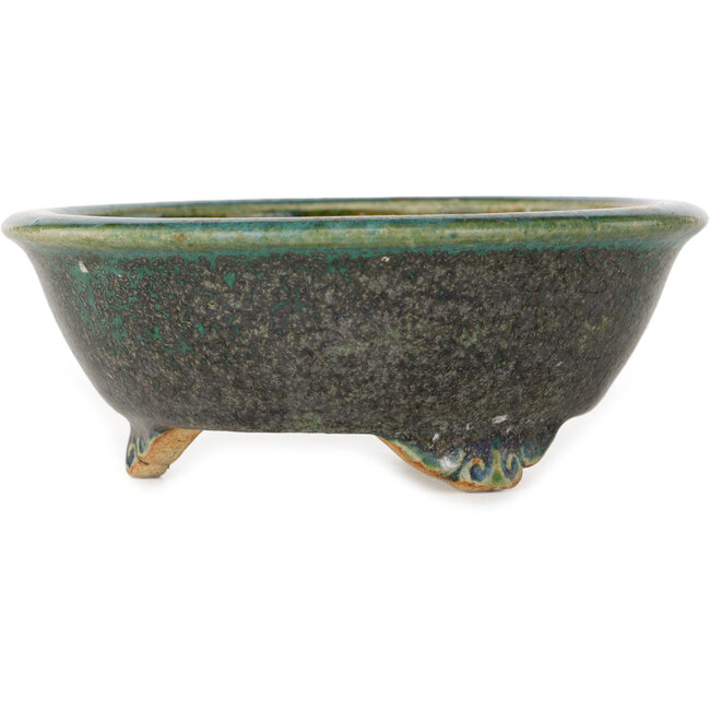 Runder, türkisfarbener Bonsai-Topf – 117 x 117 x 45 mm