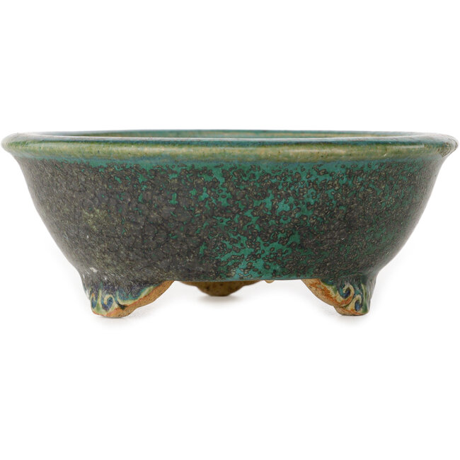 Runder, türkisfarbener Bonsai-Topf – 117 x 117 x 45 mm