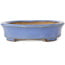 Oval blue bonsai pot by Yamafusa, second generation - 137 x 110 x 27 mm