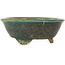 Round teal bonsai pot - 117 x 117 x 45 mm