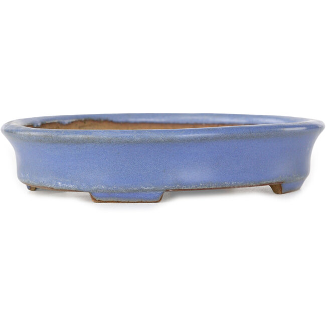 Ovale blauwe bonsaipot van Yamafusa, tweede generatie - 137 x 110 x 27 mm