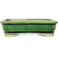 Pot à bonsaï rectangulaire vert de Shibakatsu - 130 x 102 x 33 mm