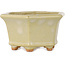 Hexagonal off-white bonsai pot by Hattori - 92 x 92 x 48 mm