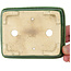 Rectangular green bonsai pot by Shibakatsu - 130 x 102 x 33 mm