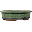 Pot ovale vert pour bonsaï par Eime Yozan - 125 x 102 x 33 mm