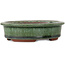 Ovale groene bonsaipot van Eime Yozan - 125 x 102 x 33 mm