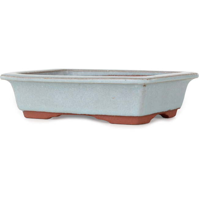Pot à bonsaï rectangulaire bleu par Eime Yozan - 152 x 117 x 42 mm