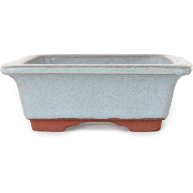 Pot à bonsaï rectangulaire bleu par Eime Yozan - 152 x 117 x 42 mm