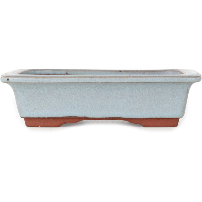 Rechteckiger blauer Bonsai-Topf von Eime Yozan – 152 x 117 x 42 mm