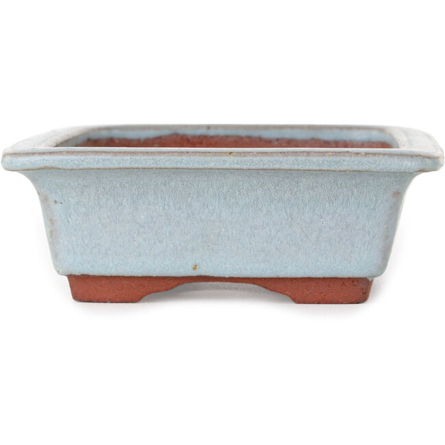 Rectangular blue bonsai pot by Eime Yozan - 152 x 117 x 42 mm