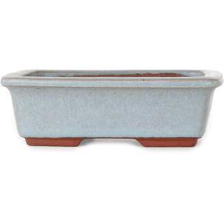 Eime Yozan 128 mm rectangular blue bonsai pot by Eime Yozan, Tokoname, Japan