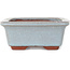 Rectangular blue bonsai pot by Eime Yozan - 128 x 100 x 42 mm